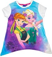 Disney Frozen - Elsa & Anna - T-shirt - Model "Selfies Sisters" - Wit - 128 cm - 8 jaar - 100% Katoen