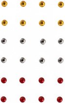 Face & Body Jewels : Punt in de kleuren :  Rood/Wit/Geel : Oeteldonk