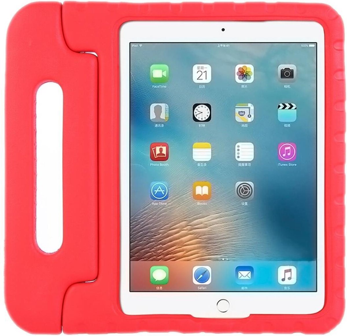 iPad Pro 11 Inch (2018) Kinderhoes – Kids Proof Back Cover – Tablet Kinder Hoes met Handvat – Schokbestendige Kids Cover met Uitsparing Apple Pencil – Rood
