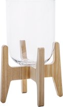 Cosy & Trendy Vaas glas h38cm in houten stand