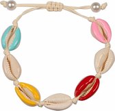 Fako Bijoux® - Schelpjes Armband - Wit - Multicolour