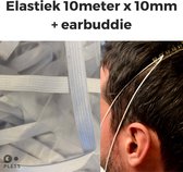 Pless® Elastiek Koord - Elastisch Touw Rekkers - Voor het maken van maskers mondmasker mondkapje - 10 mm 10 meter - Wit