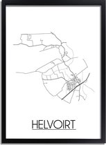 DesignClaud Helvoirt Plattegrond poster A4 + Fotolijst zwart