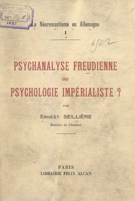 Le néoromantisme en Allemagne (1). Psychanalyse freudienne  ... - cover