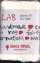 Khadi Handgeschept Papier 8 x 5,5 cm - 150 grams - 100 vel - heel klein