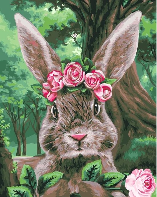 Wizardi Paint by Numbers Rabbit in Wonderland H105