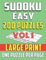 Sudoku Easy 200 Puzzles -Large print-One Puzzle Per Page
