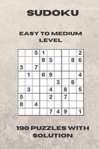 SUDOKU Easy to Medium Level 190 Puzzles with Solution