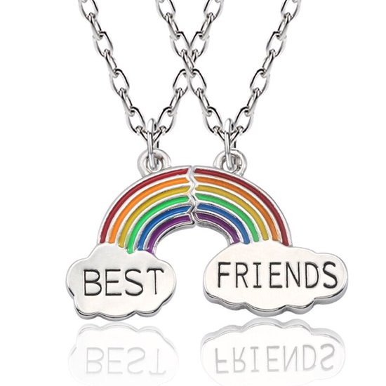 Kasey Vriendschapsketting - bff ketting voor 2 - 2 stuks - Regenboog