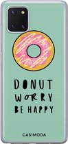 Samsung Note 10 Lite hoesje siliconen - Donut worry | Samsung Galaxy Note 10 Lite case | blauw | TPU backcover transparant