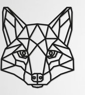 LINE ART, WOLF - Wolvenkop zwart - Wanddecoratie - Hout - XL 80 cm