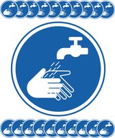 RX Goods 20 Stuks Handen Wassen Verplicht Stickers Corona & Coronavirus – Waarschuwingssticker – Bescherming – Covid-19 – 1. 50 M uit elkaar