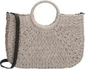 PE-Florence Rieten Handtas M - Lichtgrijs