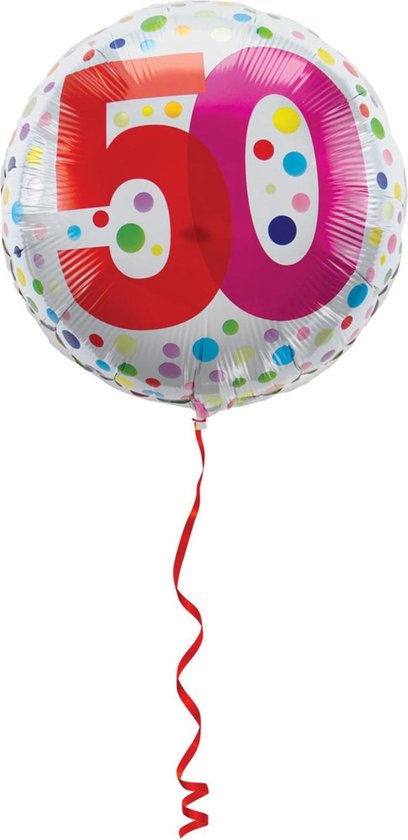 Folat Folieballon Rainbow Dots 50 Zonder Vulling 45cm 