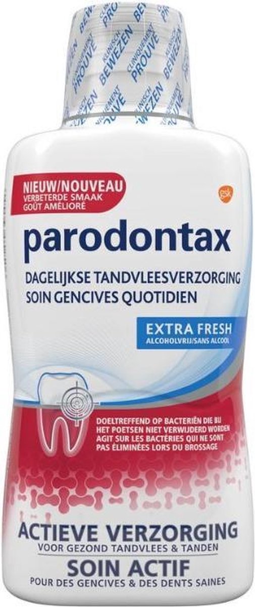 Klem Slank voetstuk Parodontax Daily Care - Mondwater - Extra Fresh - voor gezond tandvlees -  500 ml | bol.com