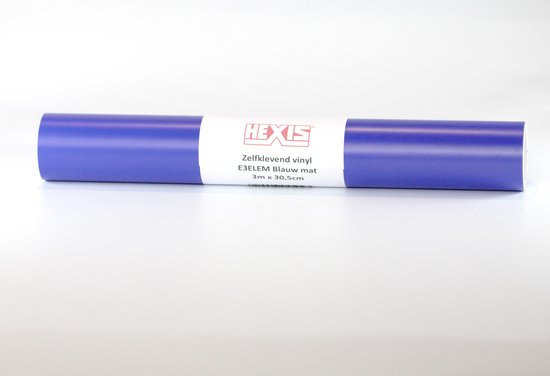 HEXIS - stickerfolie / snijvinyl - Cameo / Cricut / Brother - 30,75cm x 3m - Blauw mat - E3ELEM
