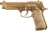 ? Guns • Golden Pistol Canvas 90x60 cm • Foto print op Canvas schilderij ( Wanddecoratie woonkamer / slaapkamer / keuken / kantoor / bar / restaurant ) / Gun / Pistool Canvas Schil