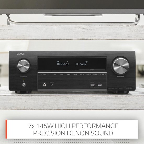 Denon AVRX1600H DAB 7.2kanaals AVreceiver met Dolby Atmos, Airplay
