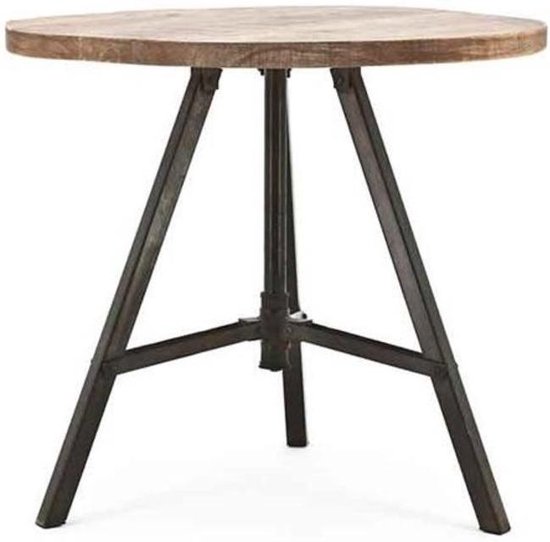 eiwit Nadeel marmeren Industriele ronde tafel van Mangohout 60 cm | bol.com