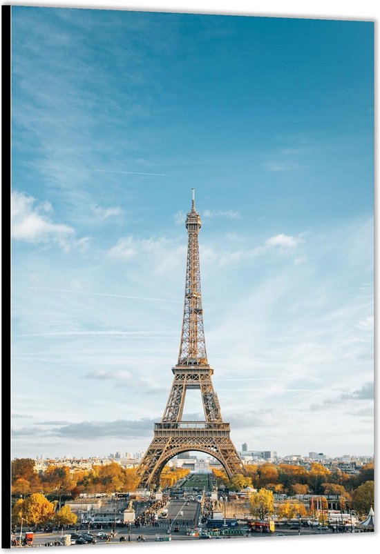 Dibond –De Eifeltoren - Parijs Frankrijk– 40x60cm Foto op Aluminium (Met Ophangsysteem)