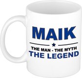Naam cadeau Maik - The man, The myth the legend koffie mok / beker 300 ml - naam/namen mokken - Cadeau voor o.a verjaardag/ vaderdag/ pensioen/ geslaagd/ bedankt