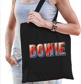 Bowie fun tekst cadeau tas zwart dames- kado tas / tasje / shopper