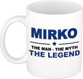 Naam cadeau Mirko - The man, The myth the legend koffie mok / beker 300 ml - naam/namen mokken - Cadeau voor o.a verjaardag/ vaderdag/ pensioen/ geslaagd/ bedankt