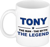 Tony The man, The myth the legend cadeau koffie mok / thee beker 300 ml