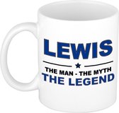 Lewis The man, The myth the legend cadeau koffie mok / thee beker 300 ml