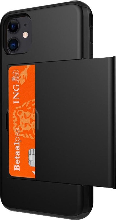 rechtop Shinkan cijfer GadgetBay Secret Pasjeshouder hoesje portemonnee TPU hardcase iPhone 11 -  Zwart | bol.com