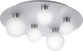 LED Plafondlamp WiZ - Smart LED - Trion Dulpio - 15W - Aanpasbare Kleur - Dimbaar - Afstandsbediening - Rond - Mat Nikkel - Aluminium - BES LED