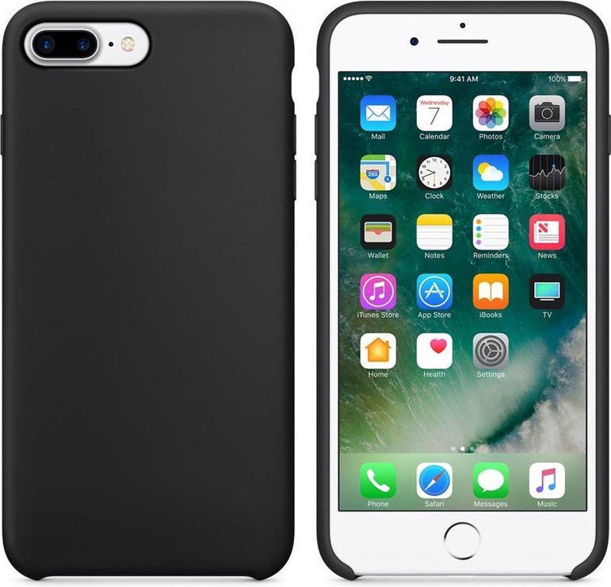 monteren uitlaat Gedachte Apple iPhone 7 plus / 8 plus mat zwart siliconen hoesje / achterkant / Back  Cover TPU... | bol.com