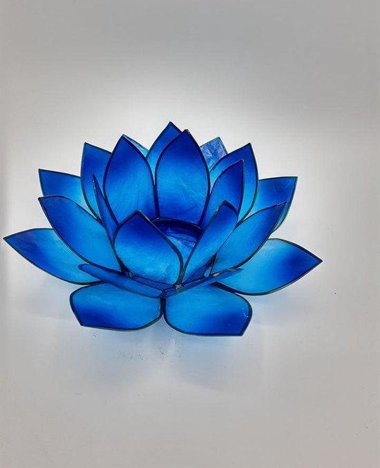 nakoming Vermindering Extra Lotus waxinelicht houder blauw | bol.com