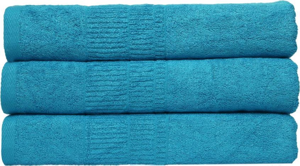 Homéé® Bamboe badlakens - set van 3 stuks - Turquoise - 70x140cm
