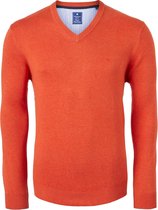 Redmond heren trui katoen V-hals - oranje -  Maat: 4XL