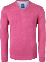 Redmond heren trui katoen - V-hals - roze -  Maat: M