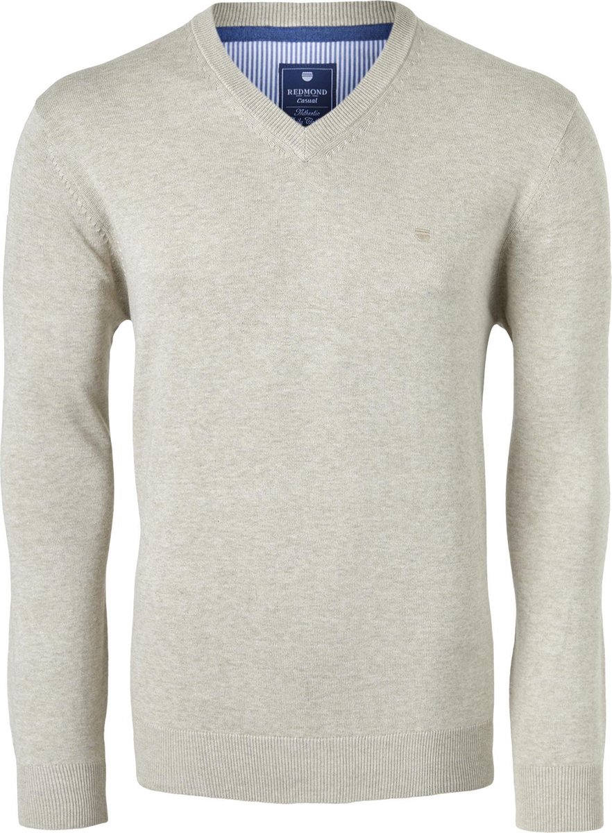 Beige v-hals trui main image 1