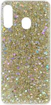 ADEL Premium Siliconen Back Cover Softcase Hoesje Geschikt voor Samsung Galaxy A40 - Bling Bling Goud