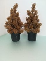 2 decoratieve gekleurde kunstplanten - goud