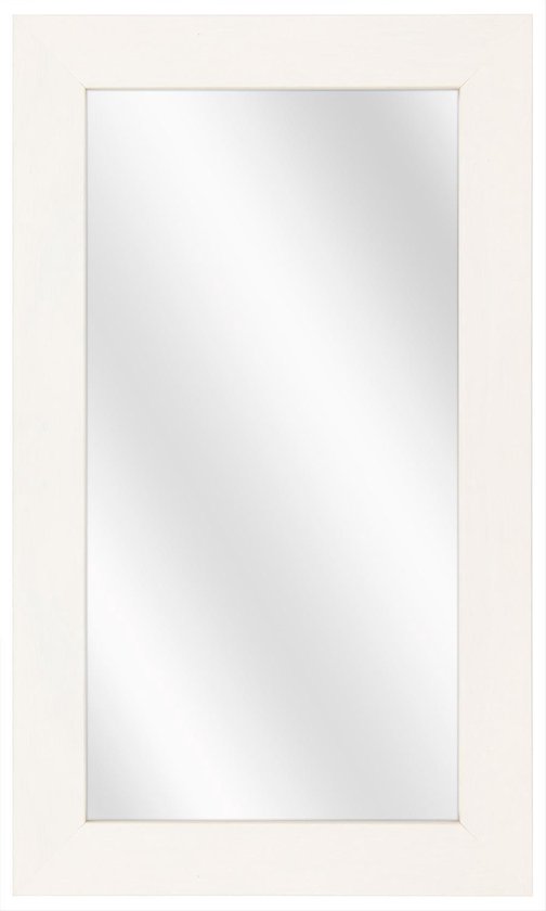 Spiegel met Brede Houten Lijst - Wit - 20x50 cm