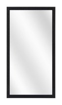 Spiegel met Vlakke Houten Lijst - Zwart - 20x50 cm