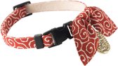 Necoichi halsband katten rood - Ninja - Japans - verstelbaar in lengte - kattenhalsband - halsbandje