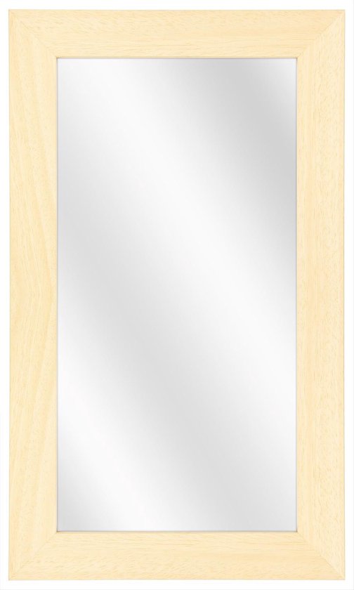 Spiegel met Brede Houten Lijst - Blank - 20x50 cm