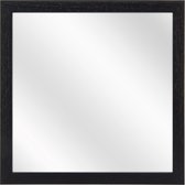 Spiegel met Vlakke Houten Lijst - Zwart - 40x40 cm