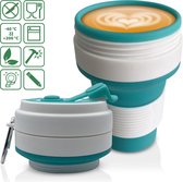 Koffiebeker to go - Koffiebeker - Inklapbare Koffiebeker - Opvouwbaar - Coffee to go - lekvrije Koffiebeker - Siliconen - Reisbeker - Koffie to go - 350ML - Groen