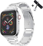 Metalen Armband Voor Apple Watch 42 mm /44 mm - Versteller incl. - Horloge Band - Strap - Zilver