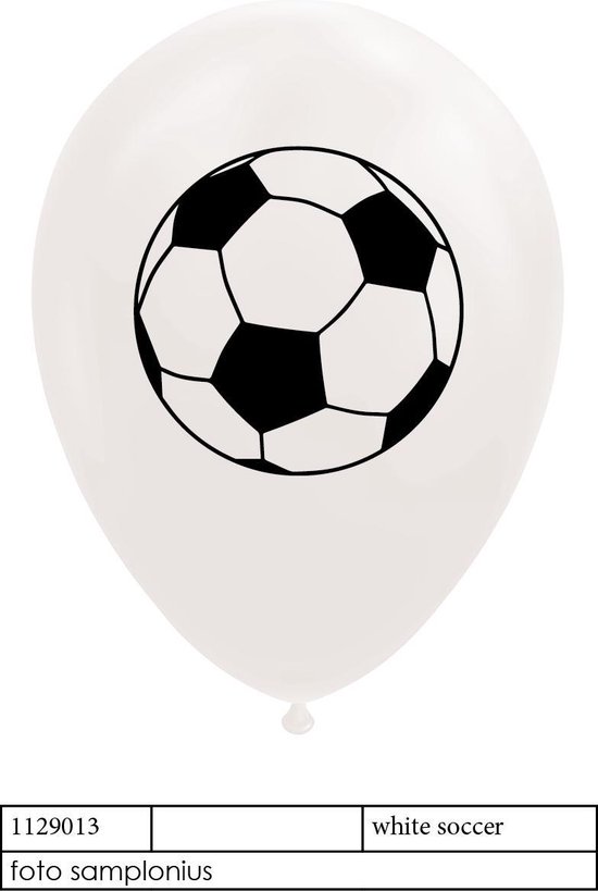 Wefiesta Ballonnen Voetbal 12 Cm Latex Wit/zwart 8 Stuks