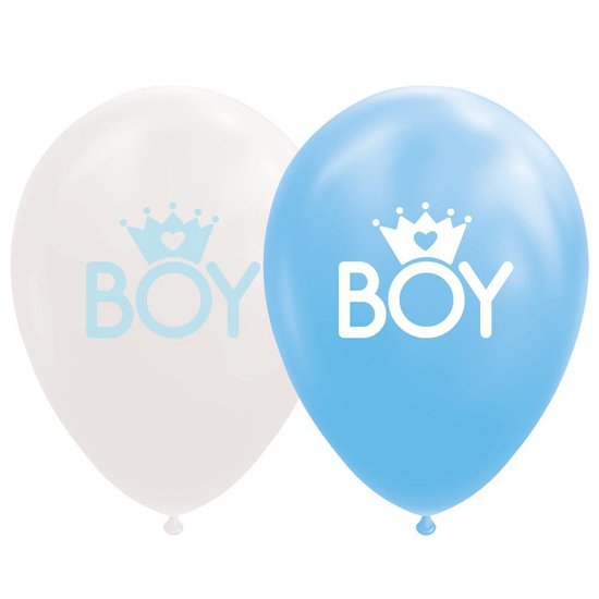Wefiesta Ballonnen Baby Boy 30 Cm Latex Blauw/wit 8 Stuks