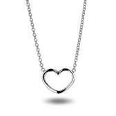 Twice As Nice Halsketting in zilver, open hart  40 cm+5 cm