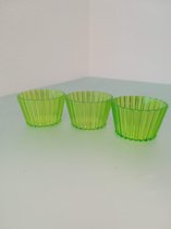 drinkbeker - 3 stuks - met ribbels - groen